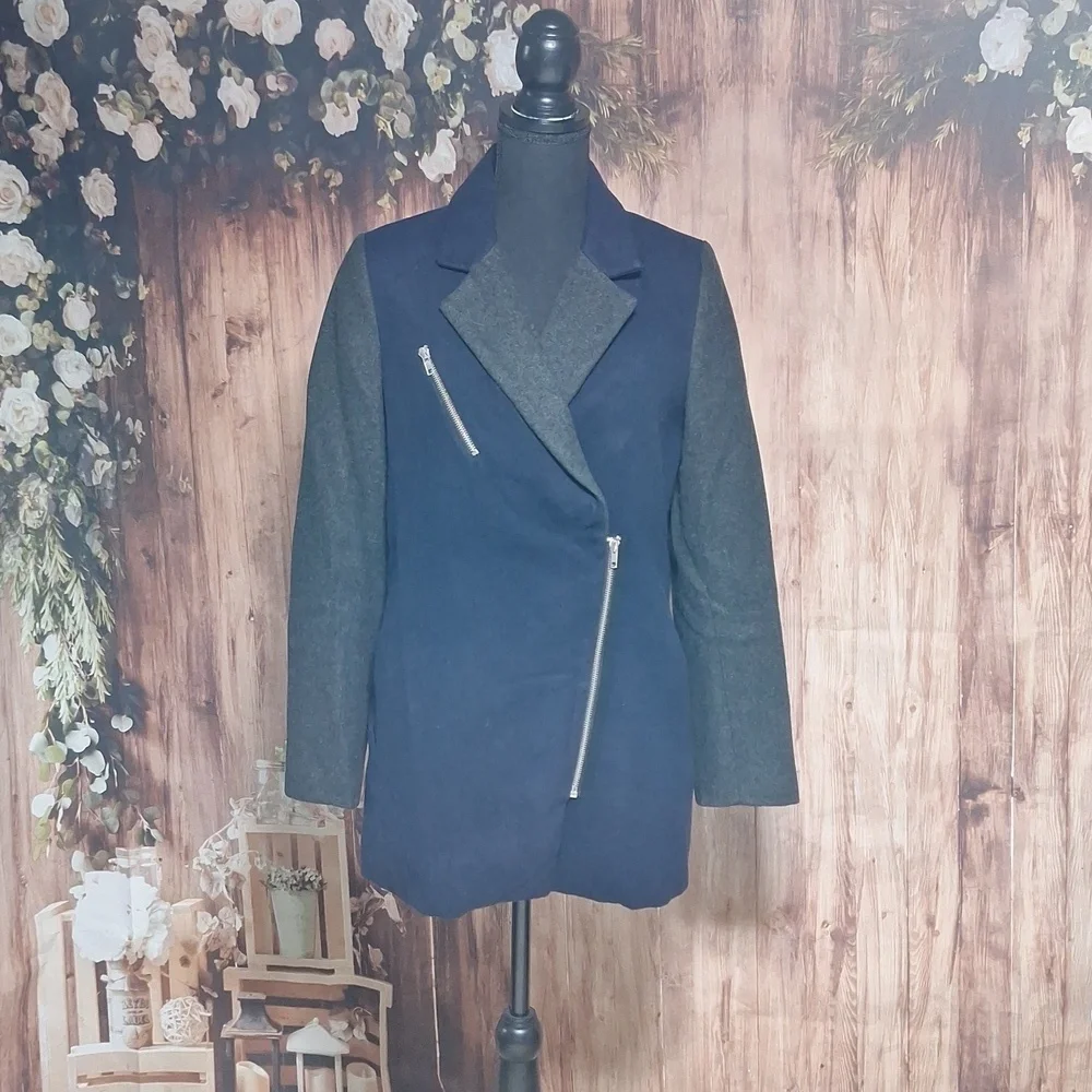 Forever 21 Med blue/ Grey coat with 2 front pockets
